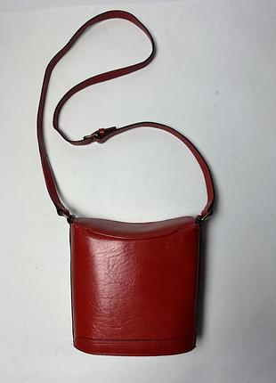 Шкіряна фірмова сумка на/ через плече