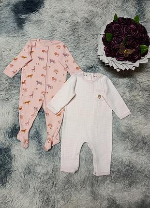 Набор человечек ромпер слип девочке на 6-9 мес