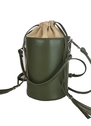 Сумка женская "моника" натуральная кожа, хаки матовая