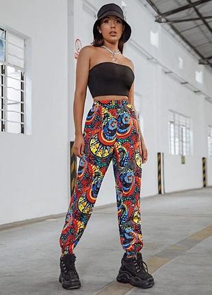 Штаны плащевка в стиле ретро