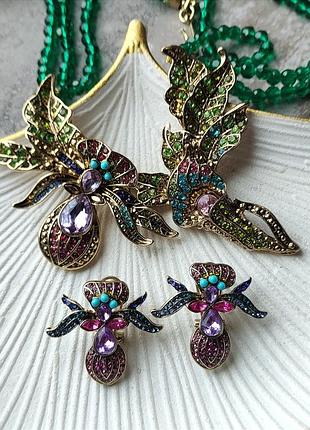 Комплект колье + серьги "рхидея" в стиле heidi daus 4