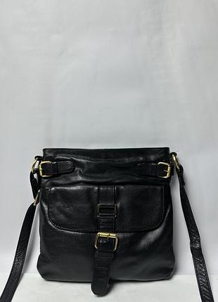 Шкіряна фірмова сумка на/ через плече f & f