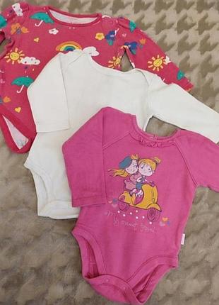 Бодик на девочку 6-9 мес. боди на длинный рукав. бодики на девочке