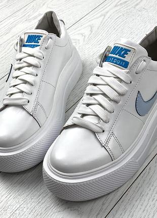 Білі кеди жіночі з натуральної шкіри класичні