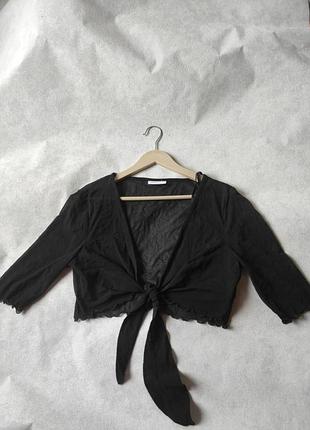 Черное болеро  накидка блуза на завязке