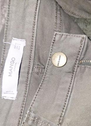 Брюки- карго " mango",xs,хакі зелені. 3