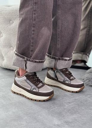 Кроссовки натуральная замша зима