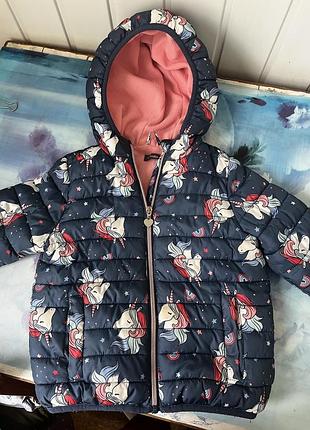 Куртка осіння для дівчинки з капюшоном 5-6р