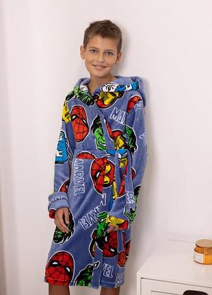 Домашній халат для хлопців теплий махровий зріст 128-158