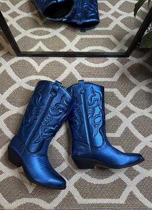 Сапоги казаки чоботи  34,5р чоботи ковбойки