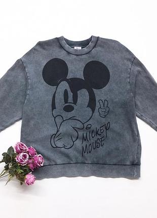 Свитшот серый с микки маусом, disney george, хлопок.