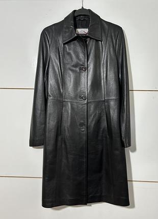 Кожаный плащ в стиле 90х размер xs
