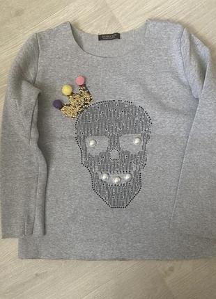 Свитшот с черепом кофта на хелоуин halloween