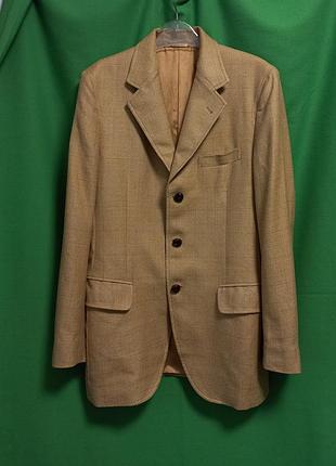 Пиджак из из шёлка и шерсти в цвете жёлтая охра dolce&gabbana.  винтаж