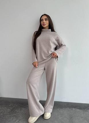 Жіночий теплий базовий костюм з ангори-в’язки