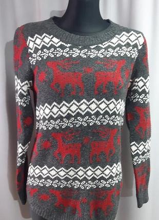 Джемпер жіночий сірий олені olko