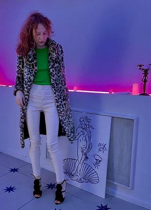 Шуба з екохутра, леопардова шуба