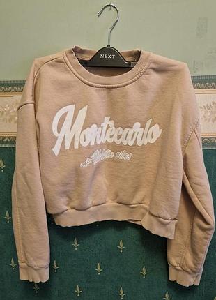 Свитшот теплый, цвет пудра