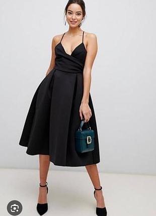 Сукня пишна вечірня з неопрену asos нова сток на бретелях