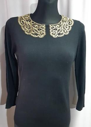 Кофта женская с золотистым воротничком laura ashley