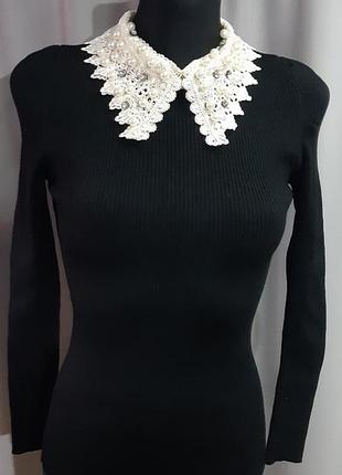 Кофта женская с жемчужным воротником olko
