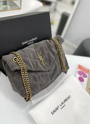 Замшева сумка пуф на ланцюжку s