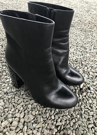 Кожані зимові чобітки