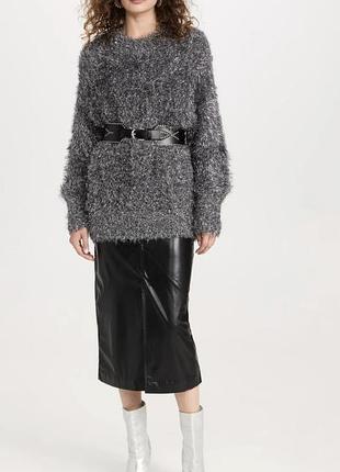 Пуловер світер подовжений туніка плаття міні сріблясто- чорне святкове вечірнє "блискуча травка" pepco