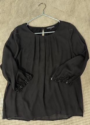 Легка чорна шифонова блуза