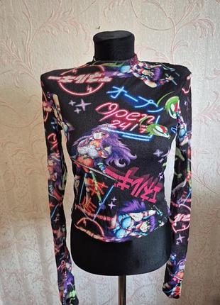 Гольфик в сеточку с разрезами на пальцах