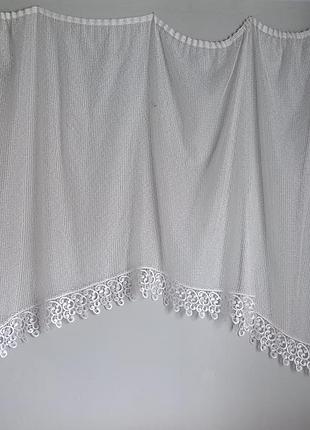 Тюль арка на кухню с кружевом