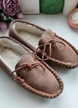 Замшевые меховые тапочки мокасины в стиле uggs угги