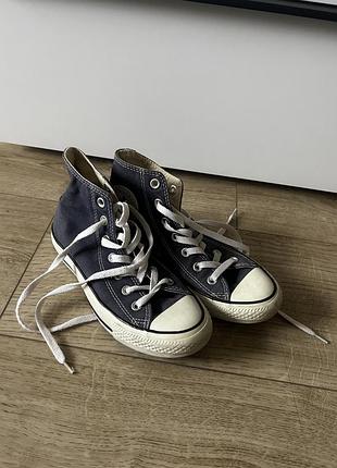 Високі сині кеди converse
