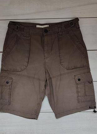 Якісні чоловічі  котонові  шорти хакі пояс 43 см 32 р