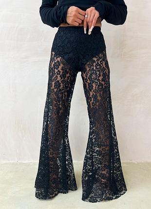 Брюки  мереживні кльошні з трусиками