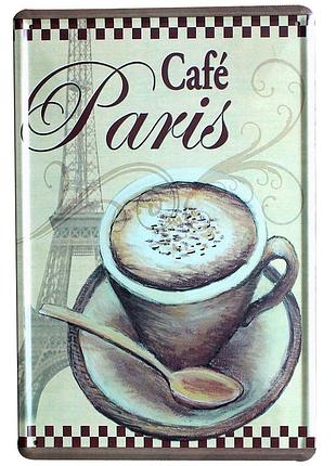 Металлическая декоративная картина cafe paris 20х30 см (557)