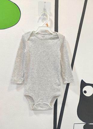 Боди ажурные серые с длинным рукавом картерс для девочки 12м 74 см