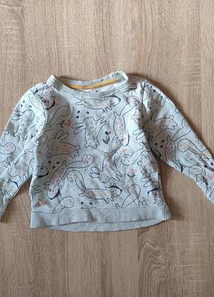 Свитшот с принтом кроликов 104-110 г.