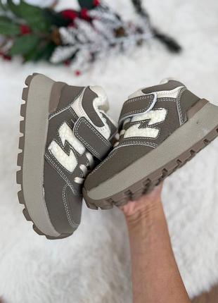 Дитячі теплі кросівки на липучці для хлопчиків та дівчат