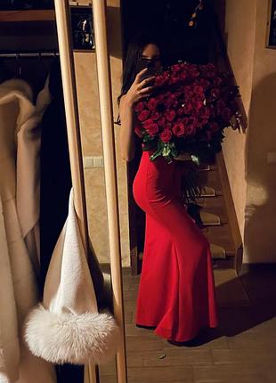 Вечернее платье в пол длинка рыбка оригинал красная dolce gabbana