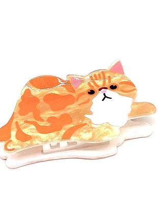 Тренд стильный зажим краб крабик зажим для волос заколка для прически рыжий котик