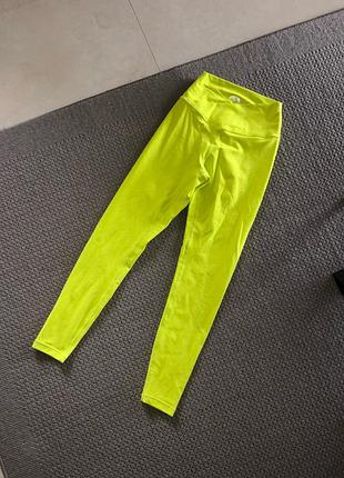 Popflex спортивні еластичні лосини легінси в зал для тренувань бігу неон неоновые эластичные спортивные лосины тренировок бега