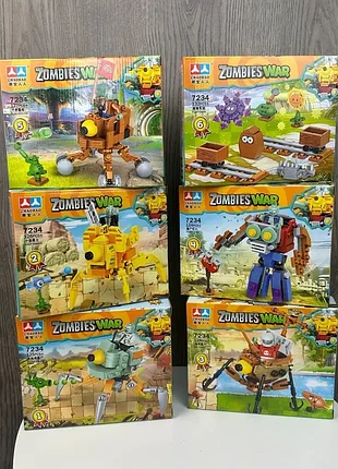 Детский конструктор plants vs zombies набор из 6 коробок с фигурками