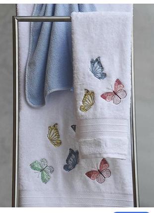 Полотенце для ванной комнаты, полотенце серый, полотенце дорогое, полотенце качественное в бабочки, полотенце для душа, полотенце 70на140