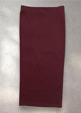 Юбка пряма бордова довга