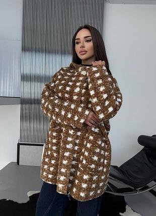 Теплый стильный женский шерстяной кардиган