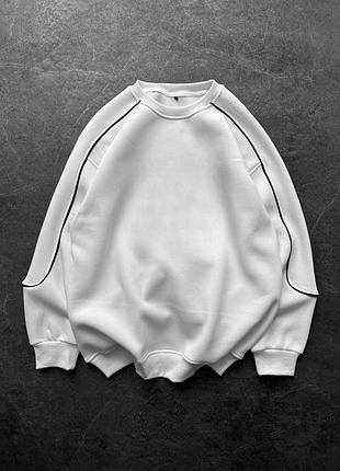 Свитшот мужской / женский белый осенний весенний летний оверсайз