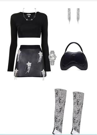 Спідниця міні для фотосесії прозора з зірками жіноча хс-с