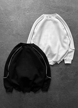 Свитшот мужской / женский черный белый осенний весенний летний оверсайз