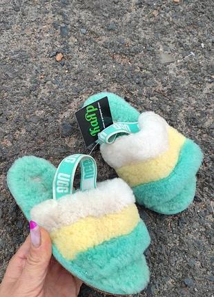 Тапочки шлепанцы теплые ugg fluff yeah slide домашние тапочки